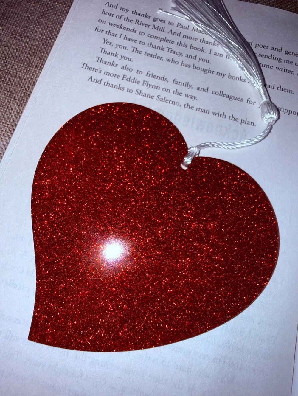 NWOT Red Heart Tassel Bookmark - White Tassel Handmade Y2k Coquette Romantic